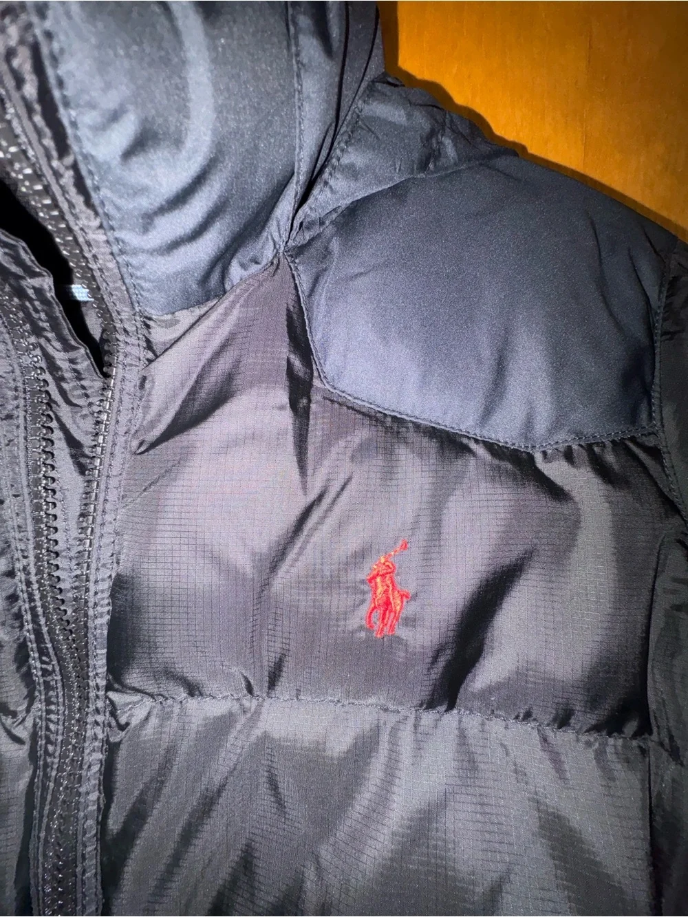 Ralph Lauren Kids Black Puffer Jacket with Red Pony
